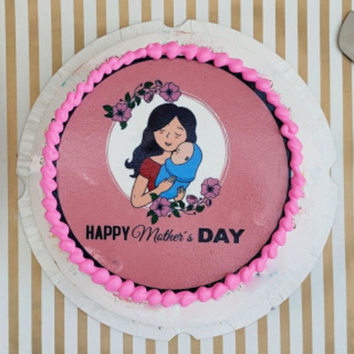 Amazing Happy Mothers Day Photo Cake