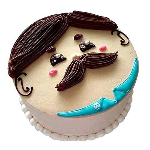 Dads Mustache Vanilla Cake