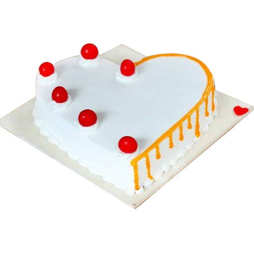Scrumptious Heart Shape Vanilla Cake