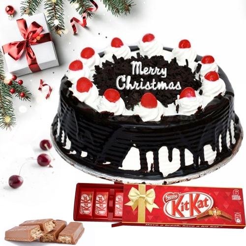 Delicious Pack of Black Forest Cake with Kitkat Chocolate