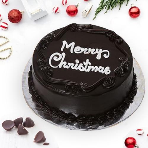 Delectable Merry Christmas Chocolate Cake