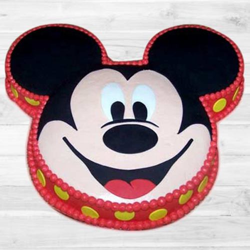 Appetizing Mickey Mouse Shape Cake for Birthday