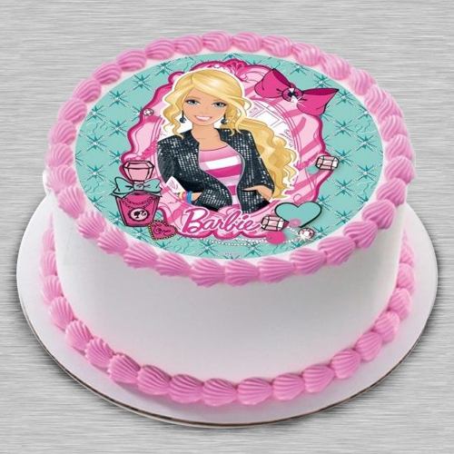 Glorious Glam Barbie Photo Cake for Kids