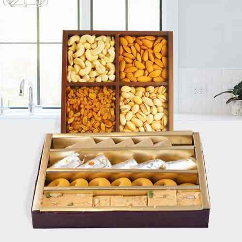 Assorted Dry Fruits with Assorted Sweets