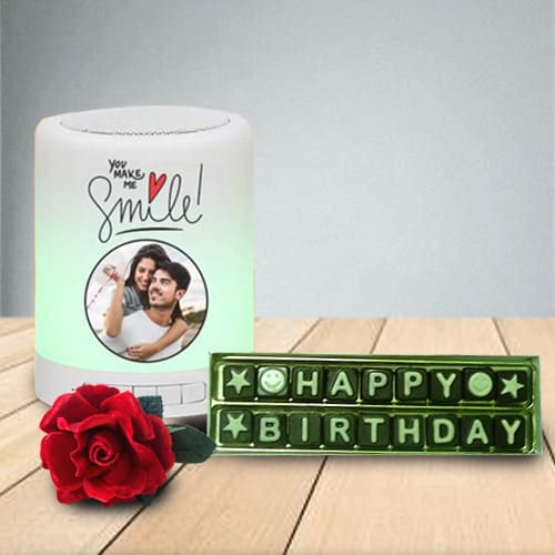 Marvelous Personalized Bluetooth Speaker N Handmade Chocolates Combo