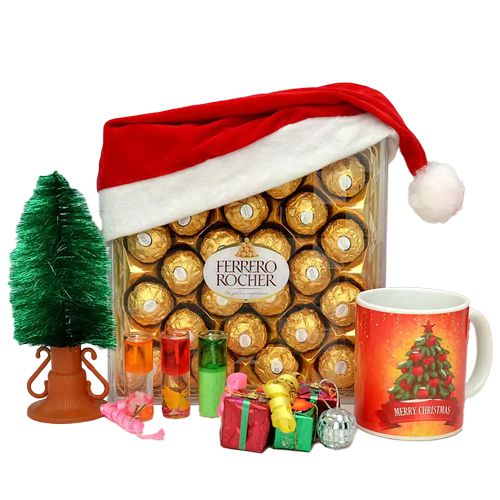 Celebration Special Combo of Ferrero Rocher with Xmas Mug N Decor