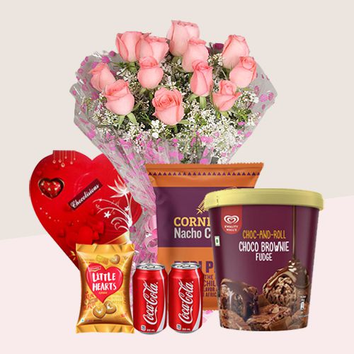 Brilliant Kwality Walls Ice Cream Hamper with Rosy Treat