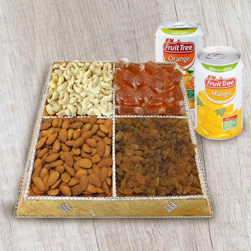 Dry Fruits N Beverages Gift Tray