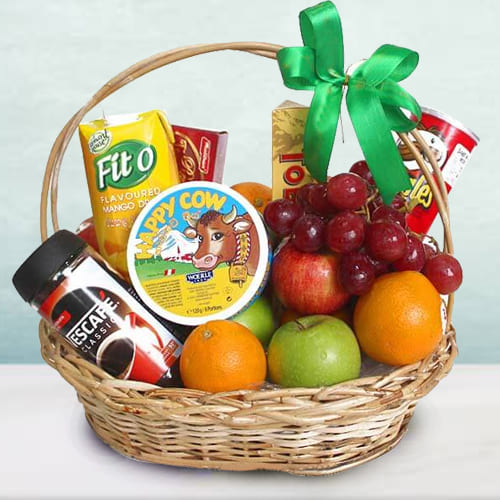 Bountiful Fresh Fruits N Gourmet Fusion Gift Basket