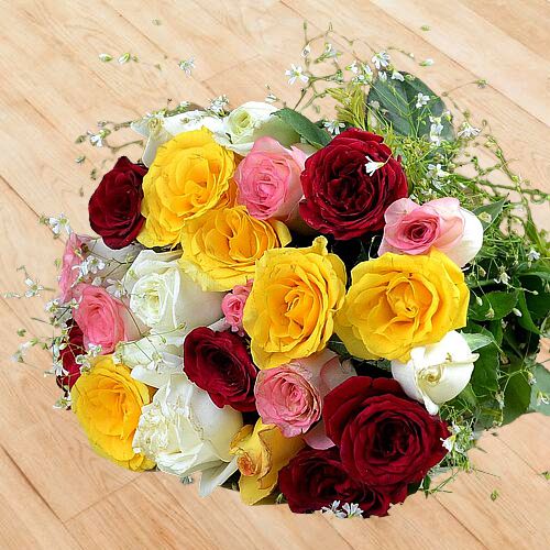 Colorful Bouquet of Mixed Roses	