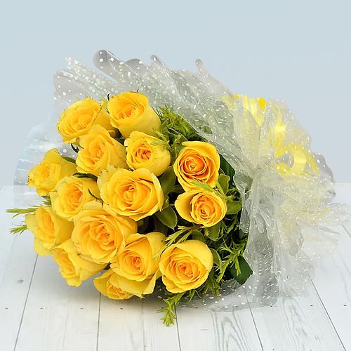 Bright Yellow Roses Bunch