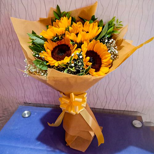 Cheerful Yellow Gerberas Arrangement