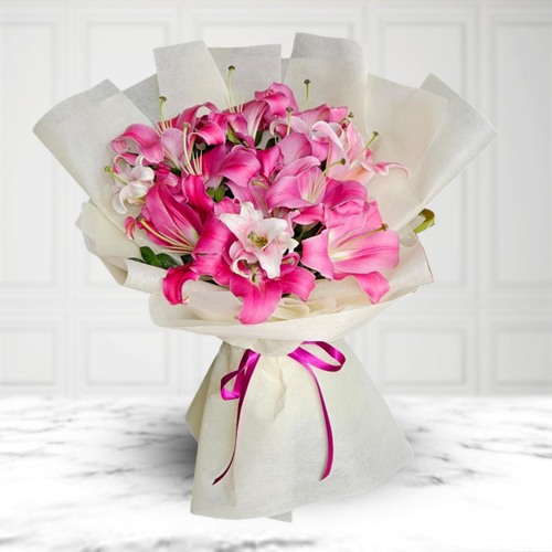 Enchanting Pink Lily Bouquet