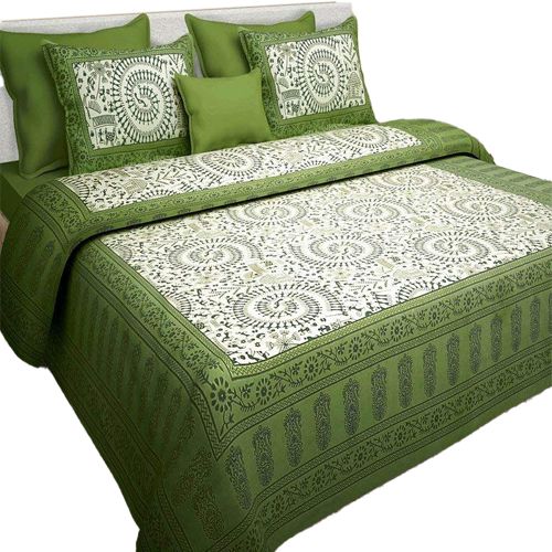 Stunning Jaipuri Print Double Bed Sheet with Pillow Cover