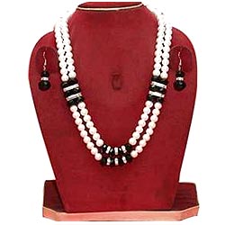 Exclusive Double Row Stone Studded Pearl Jewelry