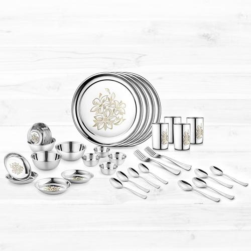 Exclusive Jensons Stainless Steel Daisy Dinner Set
