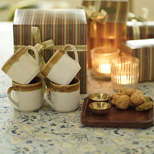 Luxury Mandore Tea Cups N Katori Gift Set