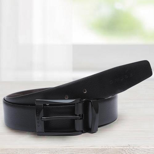 Amazing Cross Black Leather Belt for Gents