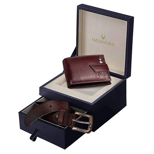 Exclusive WildHorn Leather Men Wallet  N  Belt Set