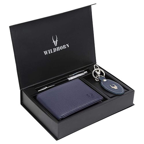 Attractive WildHorn Leather Men Wallet with Keychain N Pen  Set