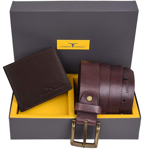 Wonderful Urban Forest Leather Wallet N Belt Combo