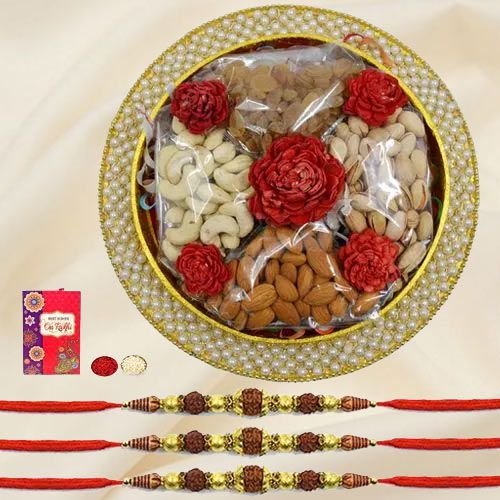 Unbox Dry Fruits r Rudrakhsha Rakhi