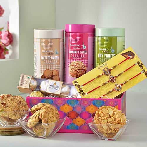 Devotional Rakhi and Cookies Set