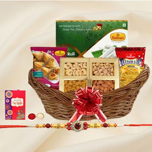 Smashing Rakhi Treat Basket of Love and Happiness