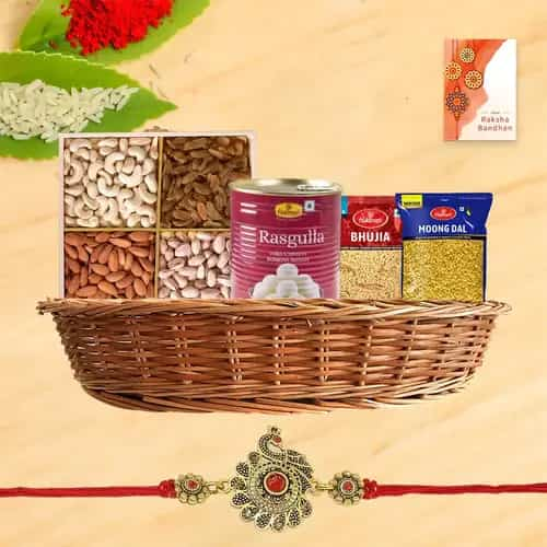 Smashing Rakhi Treat Basket of Love and Happiness