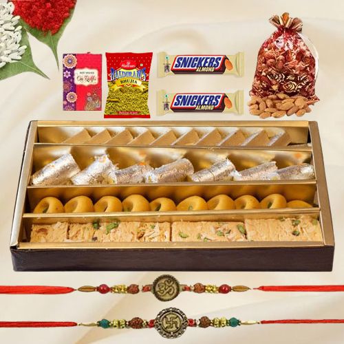 Auspicious Rakhi with Sweets Surprises