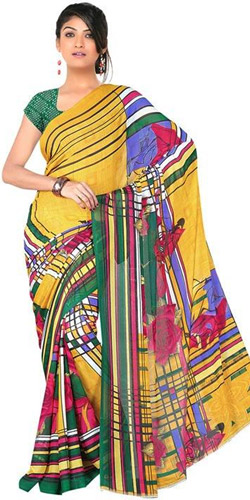 Prismatic Glaze Chiffon Saree