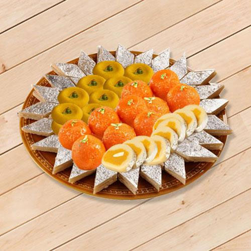 Delectable Sweets Platter from Bhikaram for beloved Mom