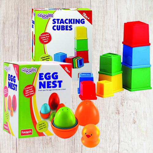 Marvelous Funskool Giggles Nesting Eggs N Stacking Cubes<br>