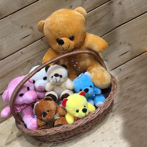 Alluring Basket Full of Teddies