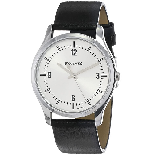 Elegant Sonata Essentials Analog Silver Dial Mens Watch