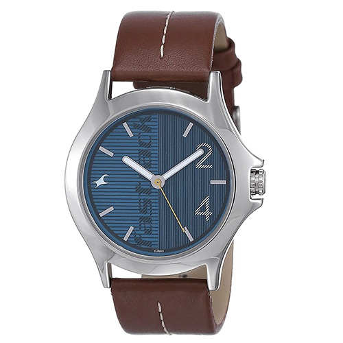 Exclusive  Straight Lines Round Dial Mens Watch