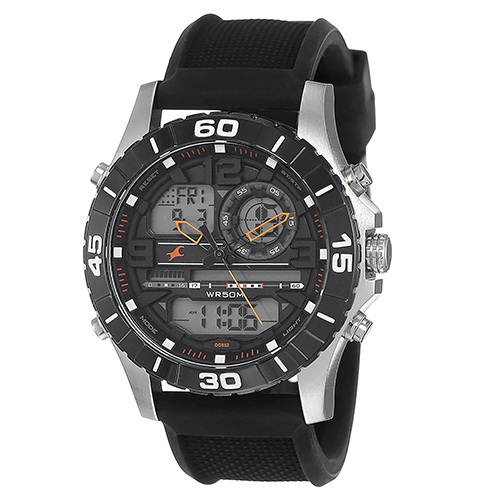 Attractive  Autumn Winter 19 Analog Digital Orange Dial Mens Watch