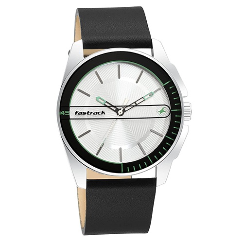 Attractive  Analog Silver Dial Mens Watch