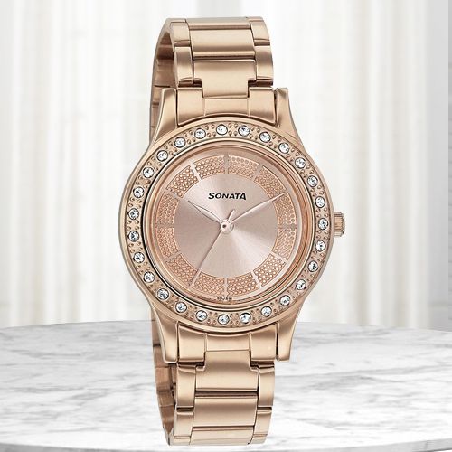 Exclusive Sonata Blush It Up Analog Womens Watch