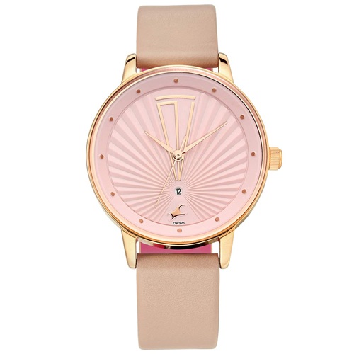 Attractive Fastrack Ruffles Collection Analog Pink Dial Womens Watch