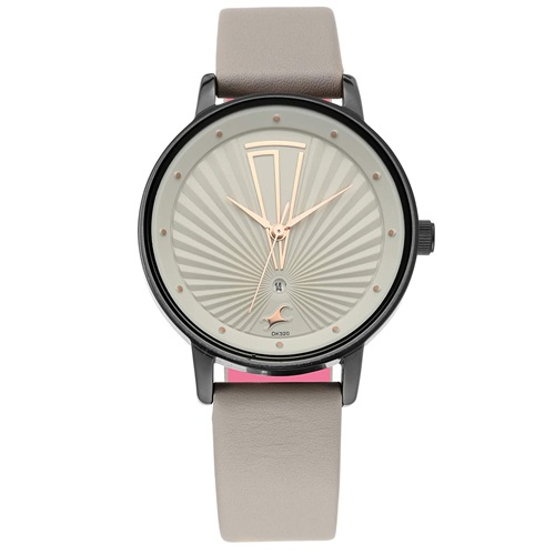 Wonderful Fastrack Ruffles Collection Analog Gray Dial Womens Watch